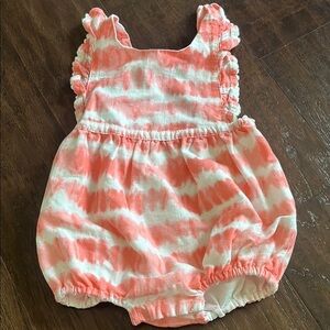 Tommy Bahama Coral and White Tie-Dye Baby Romper